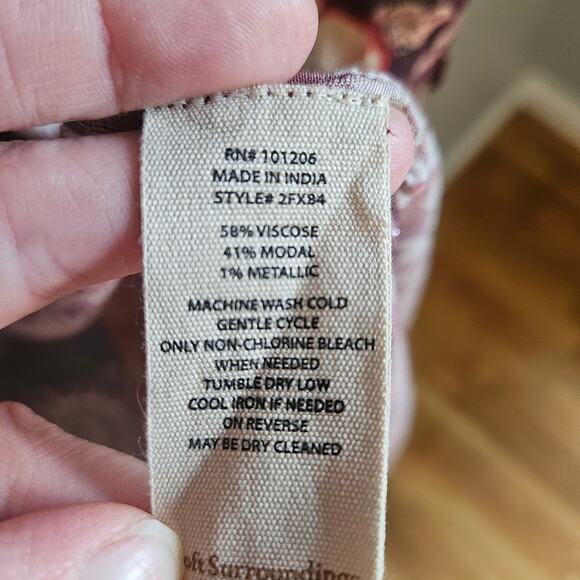 Soft‎ Surroundings Kimono Womens S Metallic Floral Boho Duster Cardigan - Picture 7 of 12